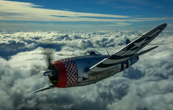 Thunderbolt, USAF, Истребитель-бомбардировщик, Вторая Мировая Война, P-47D Thunderbolt, P-47 Thunderbolt, Republic P-47D Thunderbolt