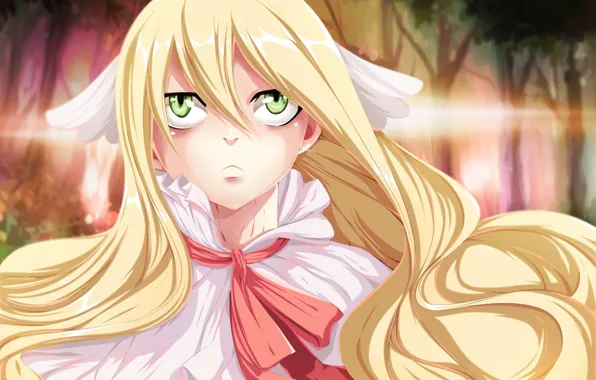 Kawaii, game, forest, magic, green eyes, dress, anime, fairy