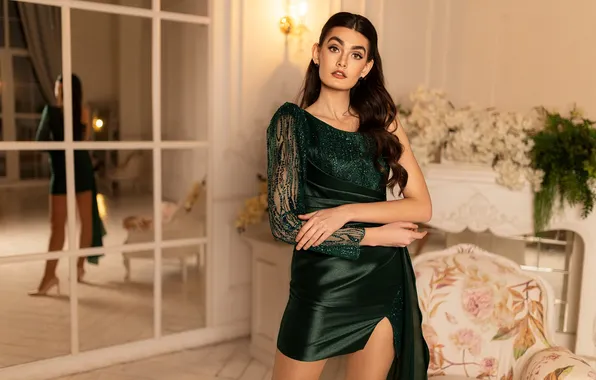 Девушка, милая, модель, брюнетка, Обои, Туфли, Портрет, Каблуки