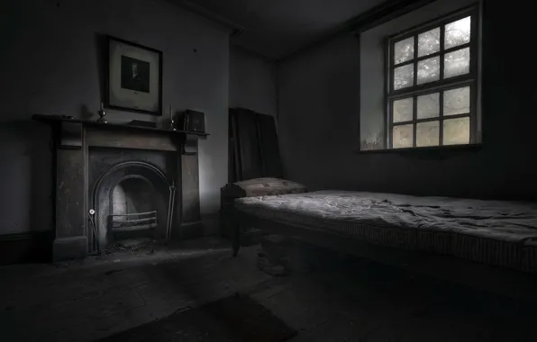 Комната, кровать, окно