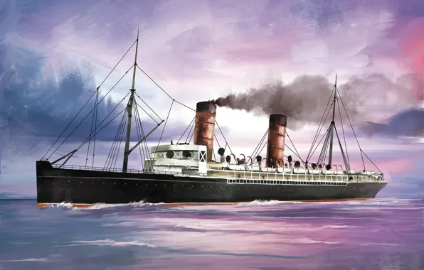 Волны, корабль, Transatlantic Ships, lucania