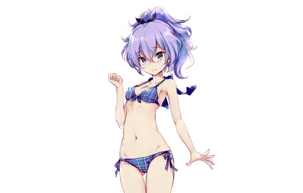 Girl, sexy, cleavage, boobs, anime, blue eyes, beautiful, short hair