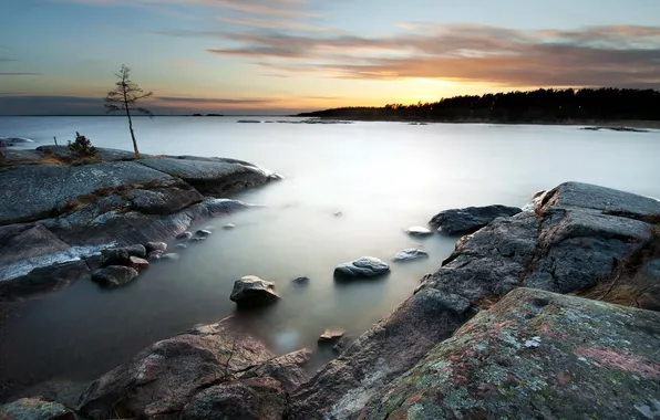 Море, ночь, скалы