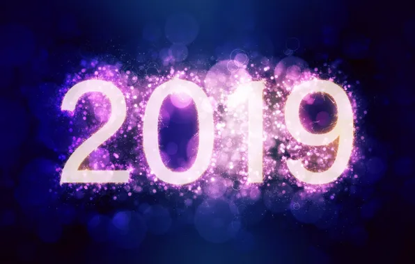 Картинка новый год, боке, 2019