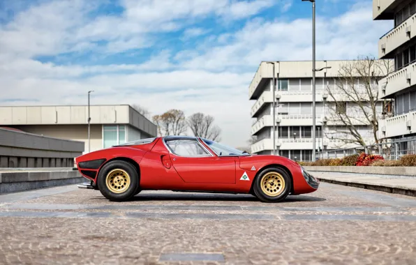 Alfa Romeo, 1967, side view, 33 Stradale, Tipo 33, Alfa Romeo 33 Stradale Prototipo