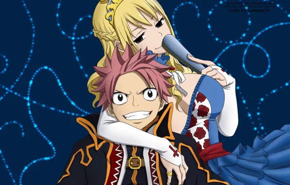 Девушка, аниме, арт, двое, Fairy Tail, Натцу, Хвост феи