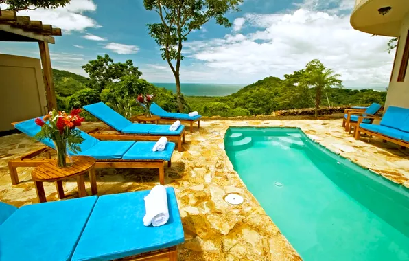 Картинка дом, океан, отдых, бассейн, relax, Costa Rica, Pool &ampamp; Ocean View