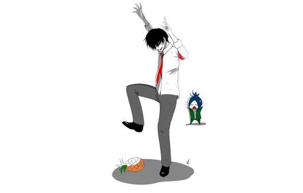 Ананас, парни, прикол, Рокудо Мукуро, Katekyo Hitman REBORN, Хибари Кёя, Учитель мафиози Реборн