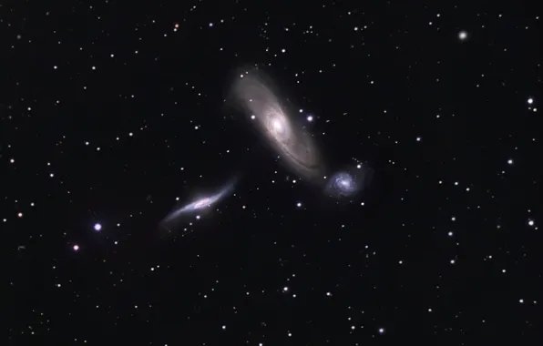 Картинка космос, туманности, NGC 5569, NGC 5566, NGC 5560