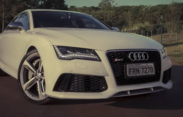 Audi, white, sportback, rs7