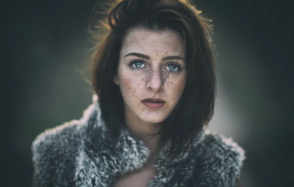 Взгляд, девушка, веснушки