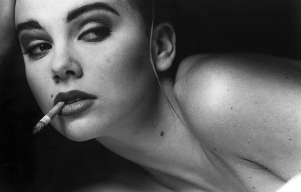 Actress, Charlize theron, Black and white