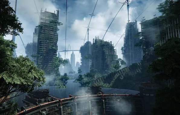 Природа, Город, Война, Апокалипс, Постапокалипсис, Crysis 3, Разрушение