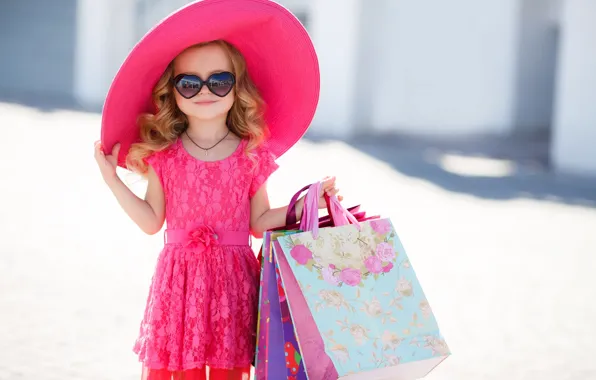 Картинка шляпа, платье, очки, девочка