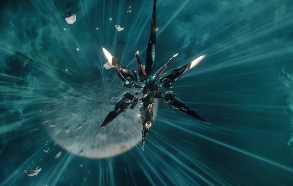 Полет, планета, звездолет, Star Citizen, Khartu-Al