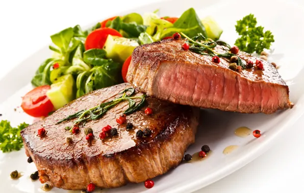 Мясо, овощи, помидор, салат, meat, vegetables, spices