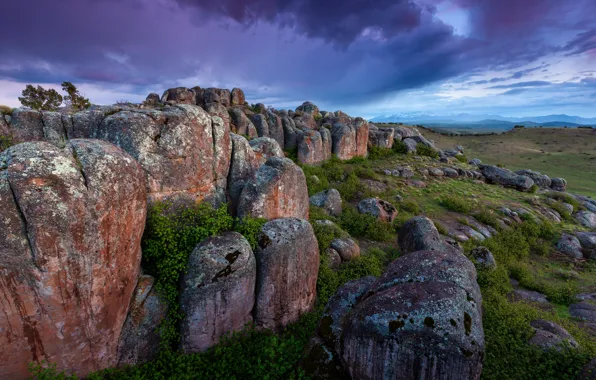 Картинка поле, небо, камни