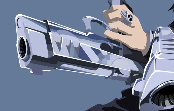 Wallpaper, skull, gun, blood, pistol, weapon, style, anime
