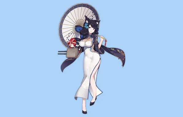 Girl, sexy, cleavage, long hair, dress, boobs, anime, beautiful