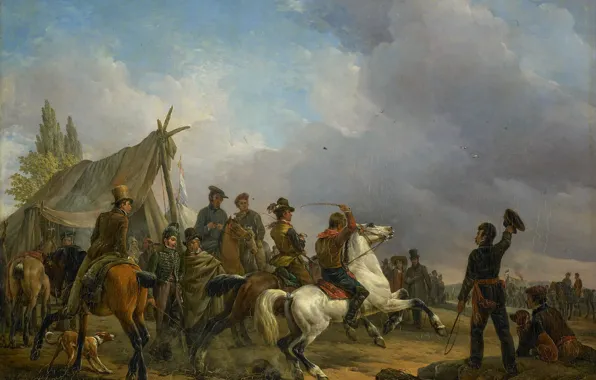 Масло, картина, 1829, Бега рысаков, Joseph Moerenhout, Джозеф Муренхаут