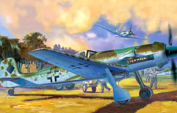 Картинка истребитель, Luftwaffe, Focke-Wulf Ta 152, Высотный перехватчик, Ta.152H, JG301