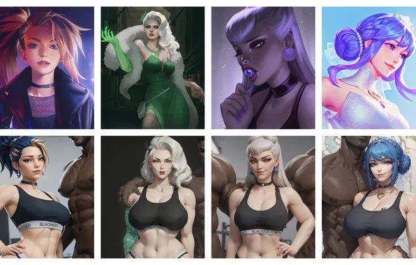 Evelynn, game girl, game art, Blacked, ero art, rule 34, elizabeth comstock