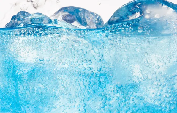 Вода, синий, ice, summer, fresh, пузырки