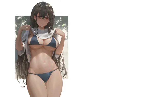 Girl, sexy, Anime, boobs, pretty, muscles, breasts, bikini