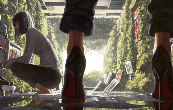 Shoes, plants, hallway
