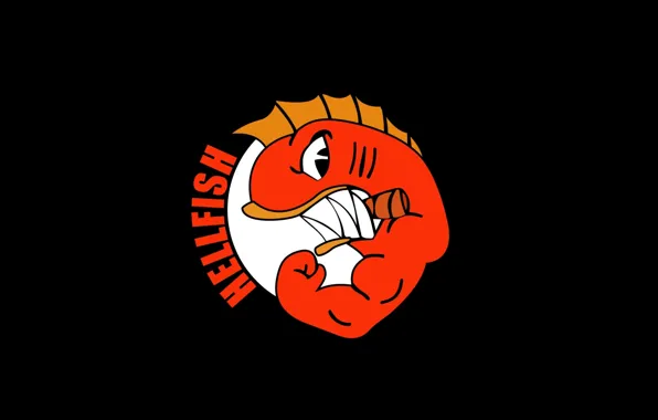 Logo, muscle, power, The Simpsons, Hellfish