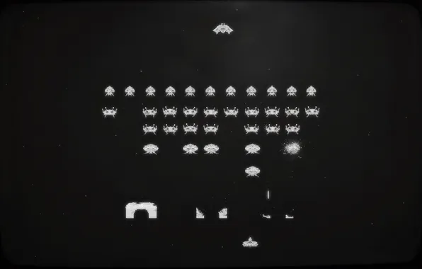 Картинка космос, фон, чёрный, жуки, экран, стрелялка