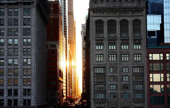 Chicago, National Geographic, Sunset, Downtown, Architecture Buildings
