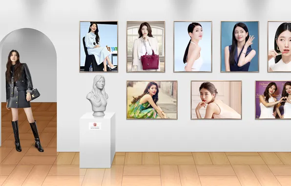 Woman, beautiful girl, suzy, picture frame, art gallery, bae suzy