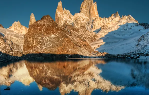 Горы, озеро, отражение