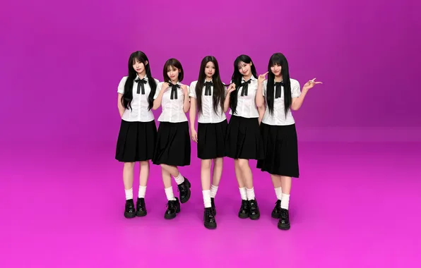 Music, Uniform, Deja Vu, Girl group, K-pop group, Rescene, Magenta background