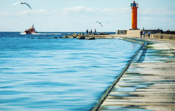 Картинка море, лето, маяк