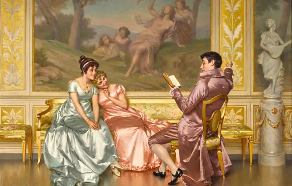 Дамы, изящность, стихи, Vittorio Reggianini, Витторио Реджанини