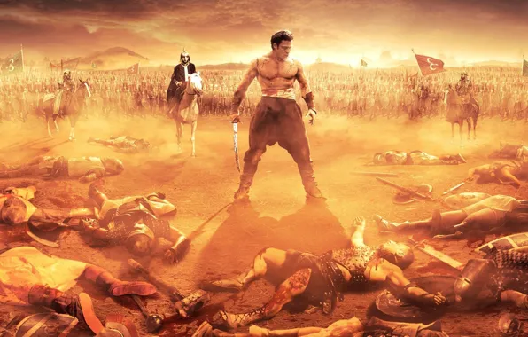 Cinema, battlefield, sword, blood, war, dead, man, fight