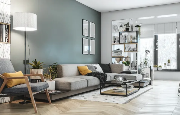 Дизайн, интерьер, библиотека, гостиная, скандинавский стиль, Scandinavian style