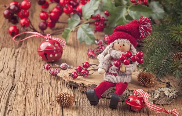 Картинка украшения, игрушки, куклы, Новый год, new year, вишни, toys, Merry Christmas