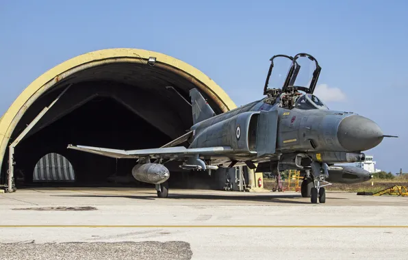 Картинка истребитель, ангар, многоцелевой, Phantom II, F-4E, «Фантом» II