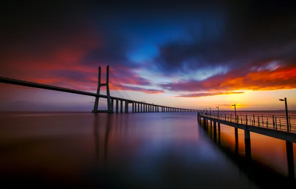 Portugal, Lisbon, Vasco da Gama Bridge