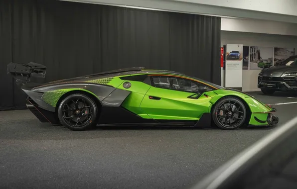 Lamborghini, Lamborghini Essenza SCV12, green cars, italian cars