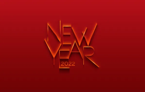 Зима, красный, фон, цифры, Новый год, new year, 2022
