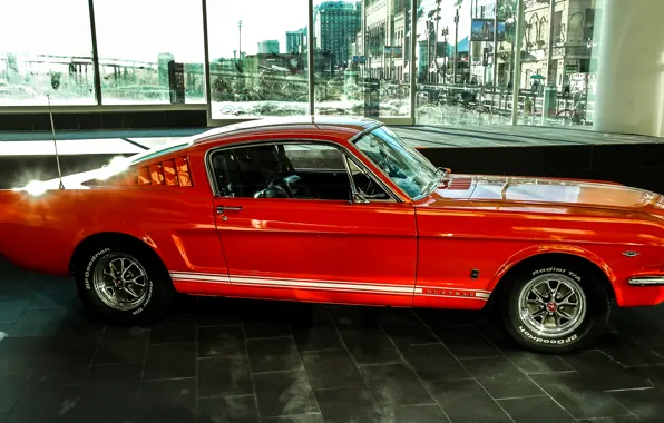 Картинка красный, Mustang, Ford, мускул кар, Muscle car