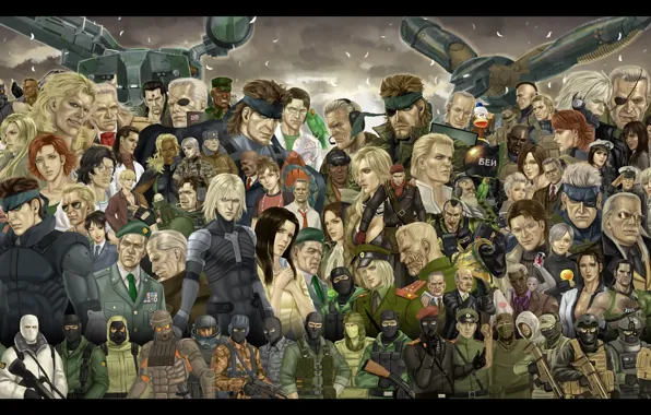 Картинка wallpaper, art, Solid Snake, Metal Gear Solid, Raiden, Jack the Ripper, Naked Snake, The Boss