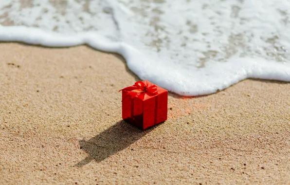 Картинка песок, море, пляж, подарок, love, beach, sea, romantic