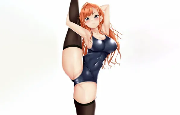 Girl, sexy, cleavage, thighhighs, long hair, boobs, anime, beautiful