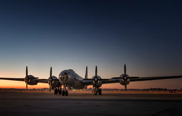 Картинка бомбардировщик, аэродром, стратегический, B-29