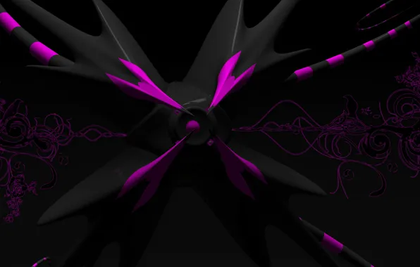Абстракция, черный фон, abstraction, black background, вязь, arabic, geometric shapes, геометрические формы